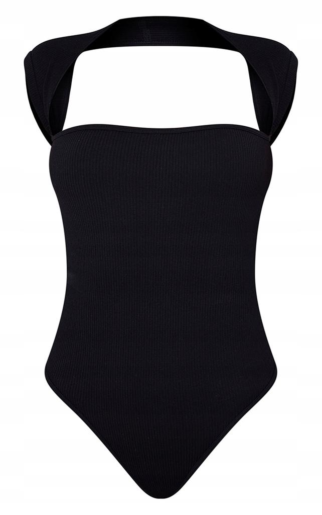 Prettylittlething Body Prążkowane Czarne M 0A1A1_C*