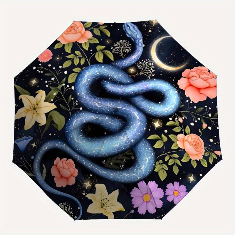 

1pc Celestial Snake PrintAutomatic Folding Umbrella, Portable & Foldable Design with 8 Ribs, Casual Outdoor Accessory yy250804175