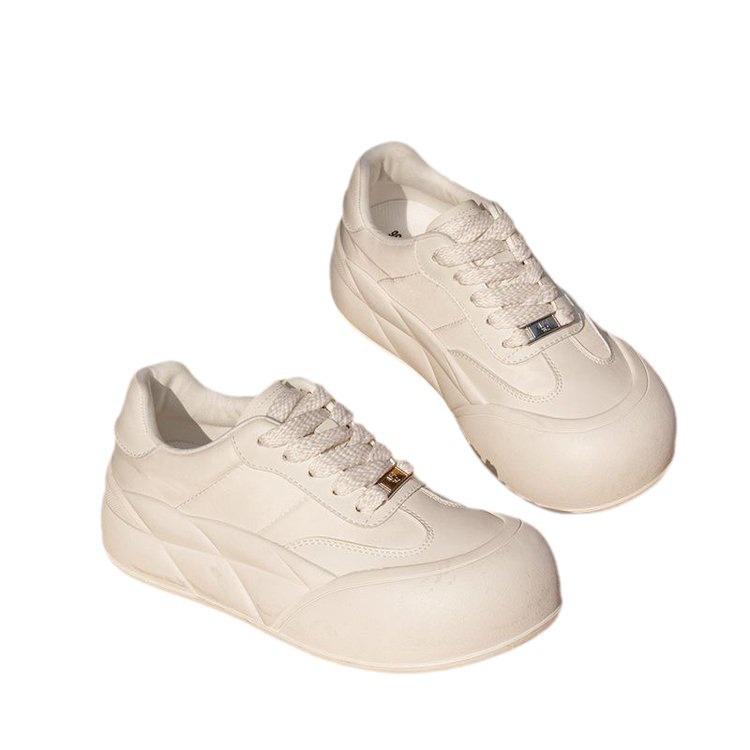 Weichsohlige weiße Schuhe für Damen Frühling und Herbst Neu Allround-Passform Dicke Sohle Sportlich Lässige Board-Schuhe Damenmode-Schuhe