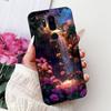 Para LG G7 ThinQ Funda Silicona Negra Gato Lindo Flores de Moda Trasera Pintada Genial Para LG G7ThinQ Funda de Teléfono LMG710EM