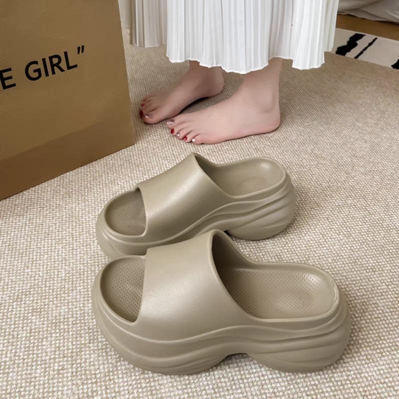 Fashion Kidmi Summer Women's Platform Sandals Heels Beach Slippers Fashion Women Flat Sandals Outdoor Soft Cloud Home Shoes For Women