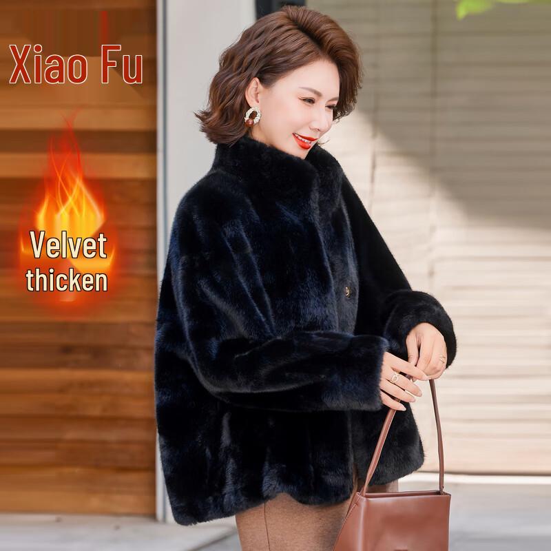 

Elegant Faux Fur Winter Coat for Middle-Aged Women S (up to 90 lbs)
