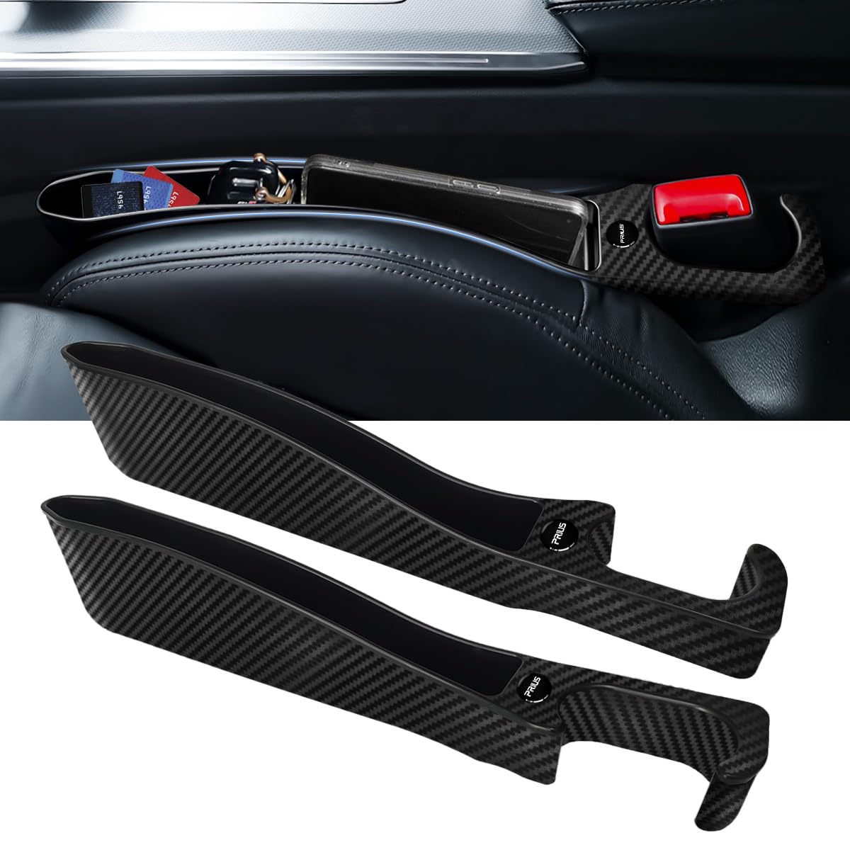 

Gap Large Capacity Seat Side Storage Smartphone Charging Prius Symmetrical Logo Side Gap Drop Seat Passenger Seat Set of 2 Fiber [2025 Model] чёрный