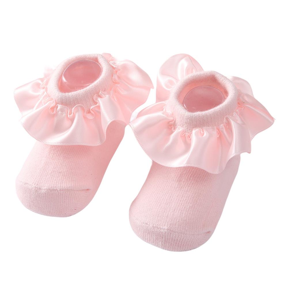 Baby Mädchen Kinder Socken Spitze Prinzessin Rüschen Prinzessin Netz Kinder Knöchel Kurz Atmungsaktive Baumwolle Weiß Rosa Kleinkind Socke 12-24M