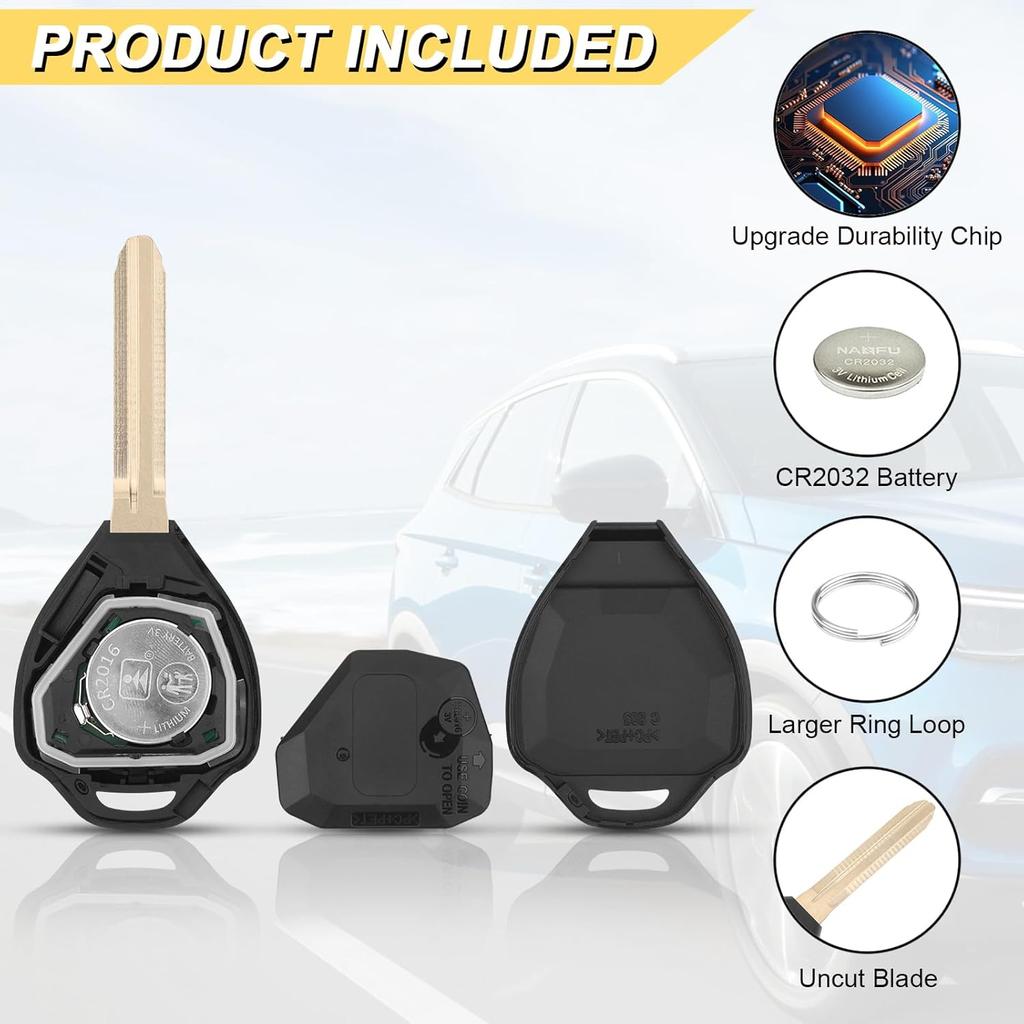 Key Fob Replacement For 2006-2011 Toyota RAV4/ 2008-2013 XB Car Keyless Entry Remote Control,HYQ12BBY 4D67 Chip,3 Buttons