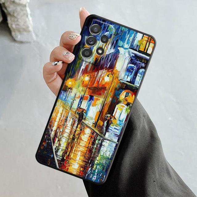 Case For Samsung Galaxy A14 A73 A53 A71 A51 A31 A33 A22 A12 A21s A13 A32 A52s A72 A52 A23 Eiffel Tower Art Of Painting Scenery