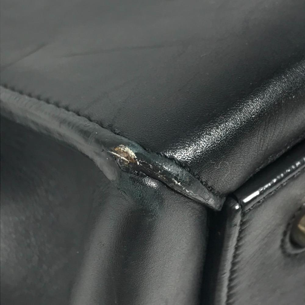 Celine Zweifarbige Kante Handtasche Fransen Quaste Umhängetasche Leder Beige/Marine