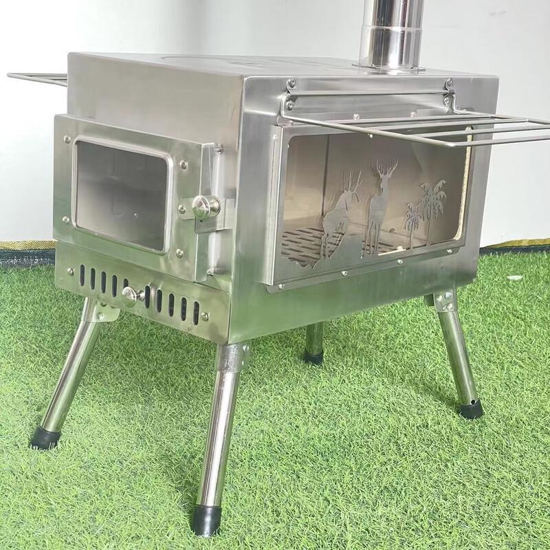 Li Shen Large Stainless Steel Camping Tent Wood Stove