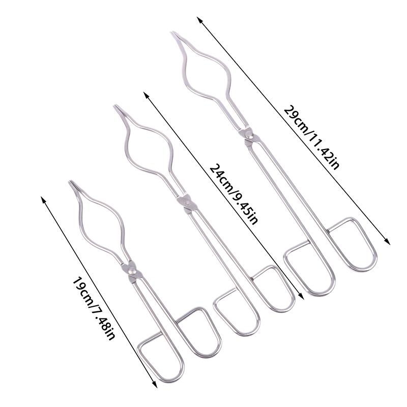 Pince à creuset professionnelle en acier inoxydable 19/24/29 cm, support de pince à fusion de graphite, pinces à bécher chromées pour saisir