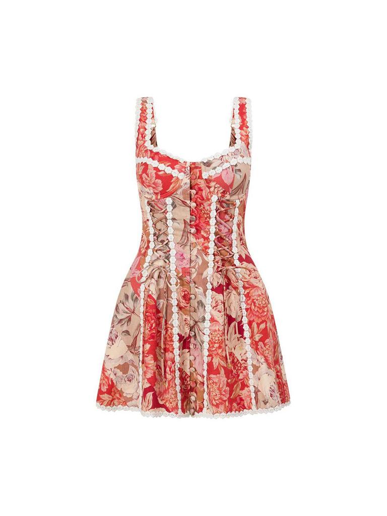 2026 Sexy V-Neck Lace Camisole Linen Slim-Fit Dress