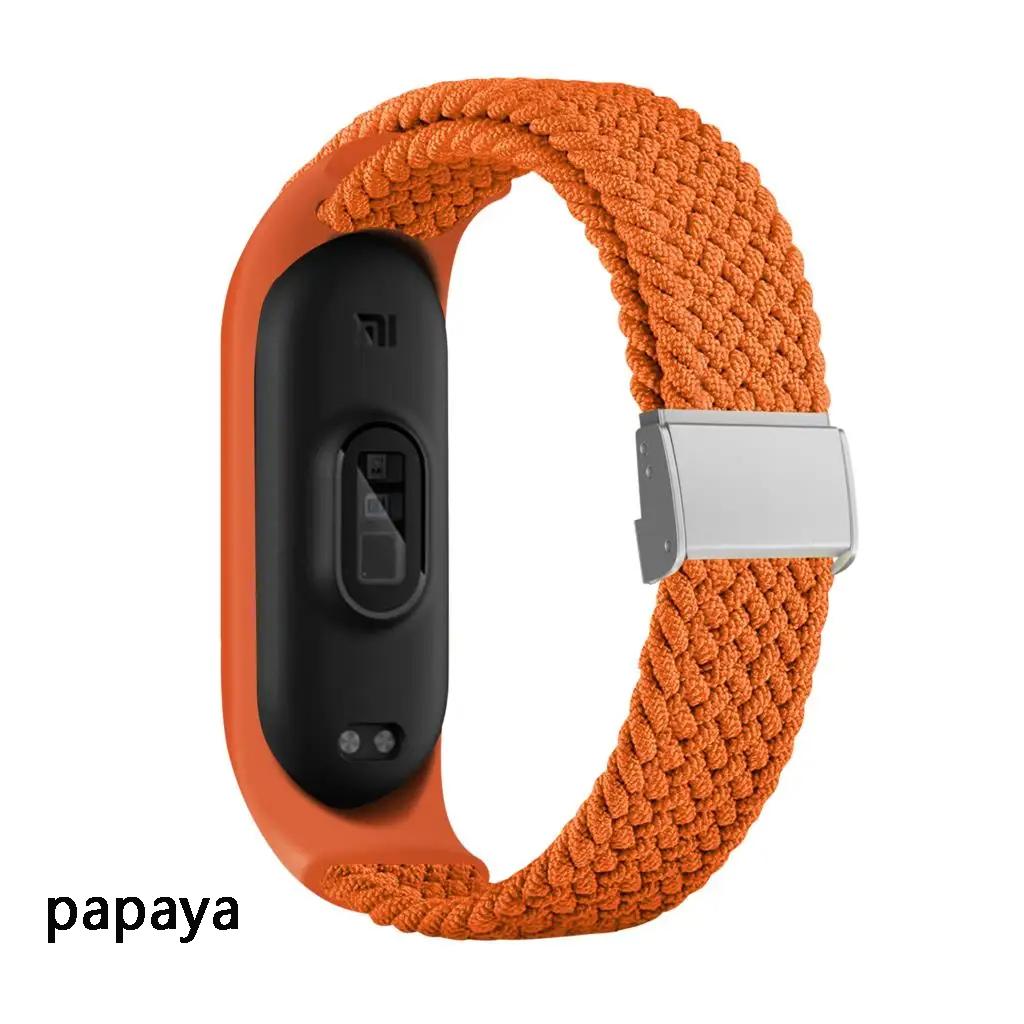 Nylon Braided Strap For Mi Band 7 6 5 Stainless Steel Buckle Elastic Adjustable Bracelet Band for Xiaomi Miband 4 3 5 6