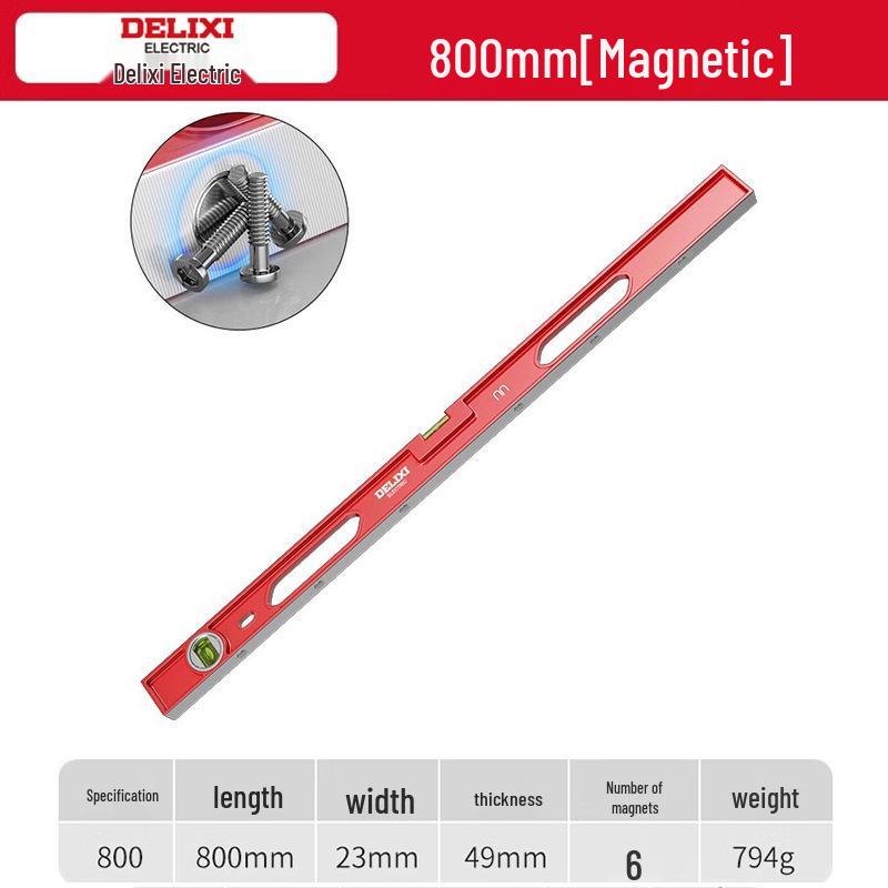 Delixi High Precision Aluminum Spirit Level with Magnet, Small Digital Display Magnetic Ruler