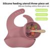 Bibs/Bowl/Spoon Baby Dining Bowl Silicone Children Dishes Bibs Set  for Toddlers