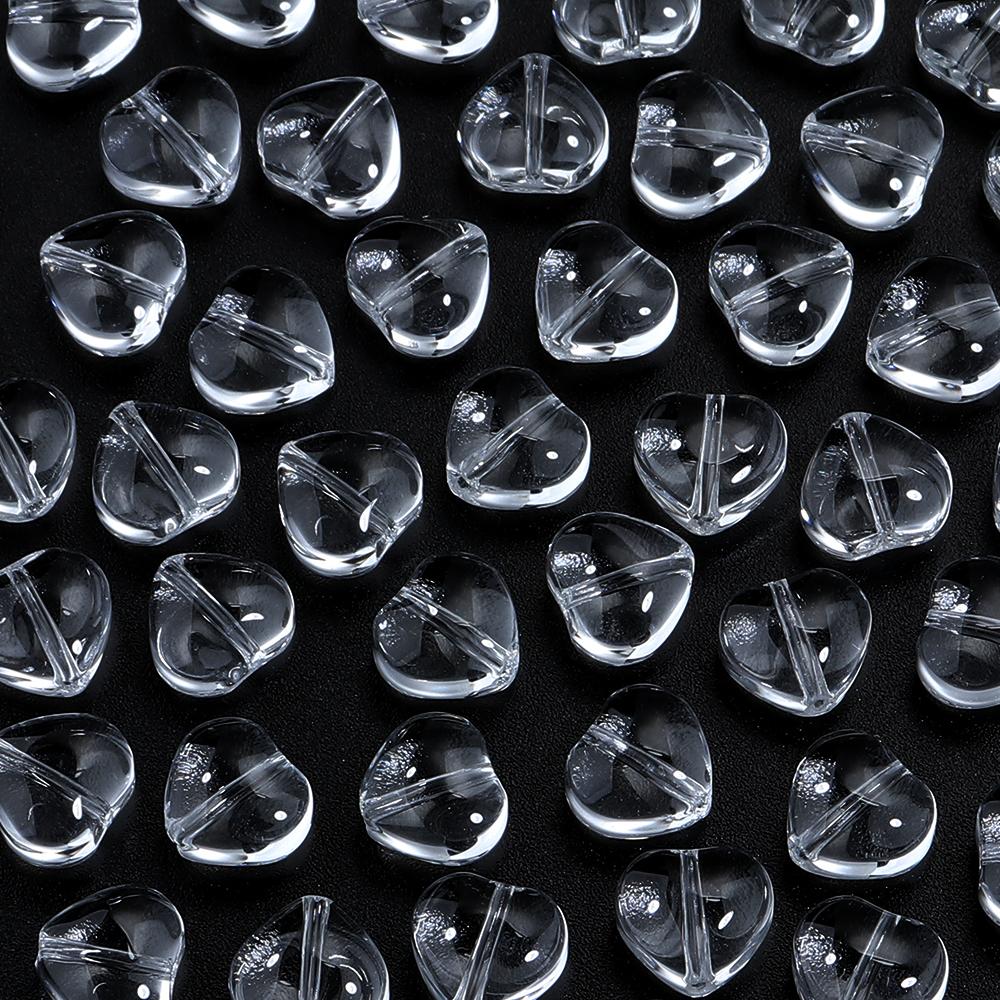 50Pcs/lot Heart Shape Czech Glass Beads Colorful Clear Loose Lampwork Beads for DIY Bracelets Charms Jewelry Making Accessories