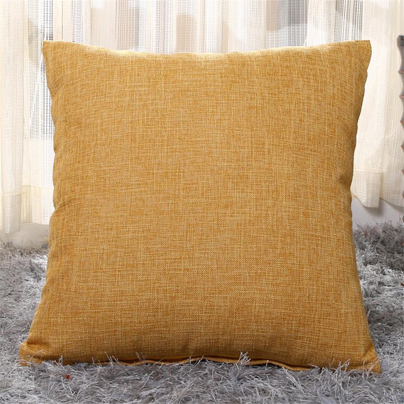 40x40cm/ 45x45cm Solid Color Cotton Linen Sofa Cushion Cover Throw Pillowcase Home Decoration