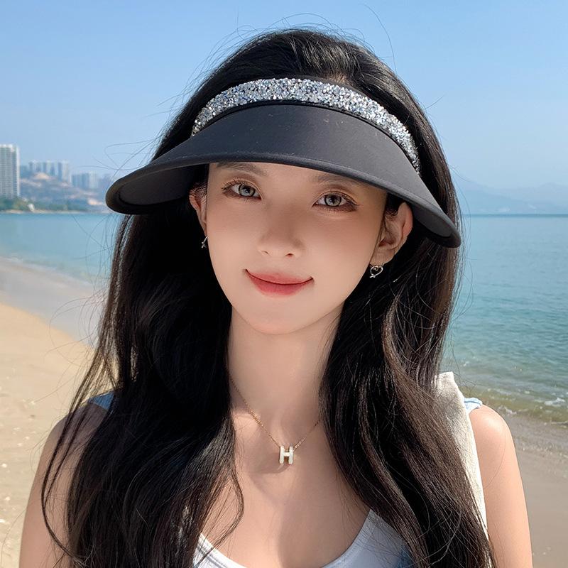 Summer Hat Women's Shade Sun Protection Sun Hat Empty Top Windshield Big Brim Outdoor Sports