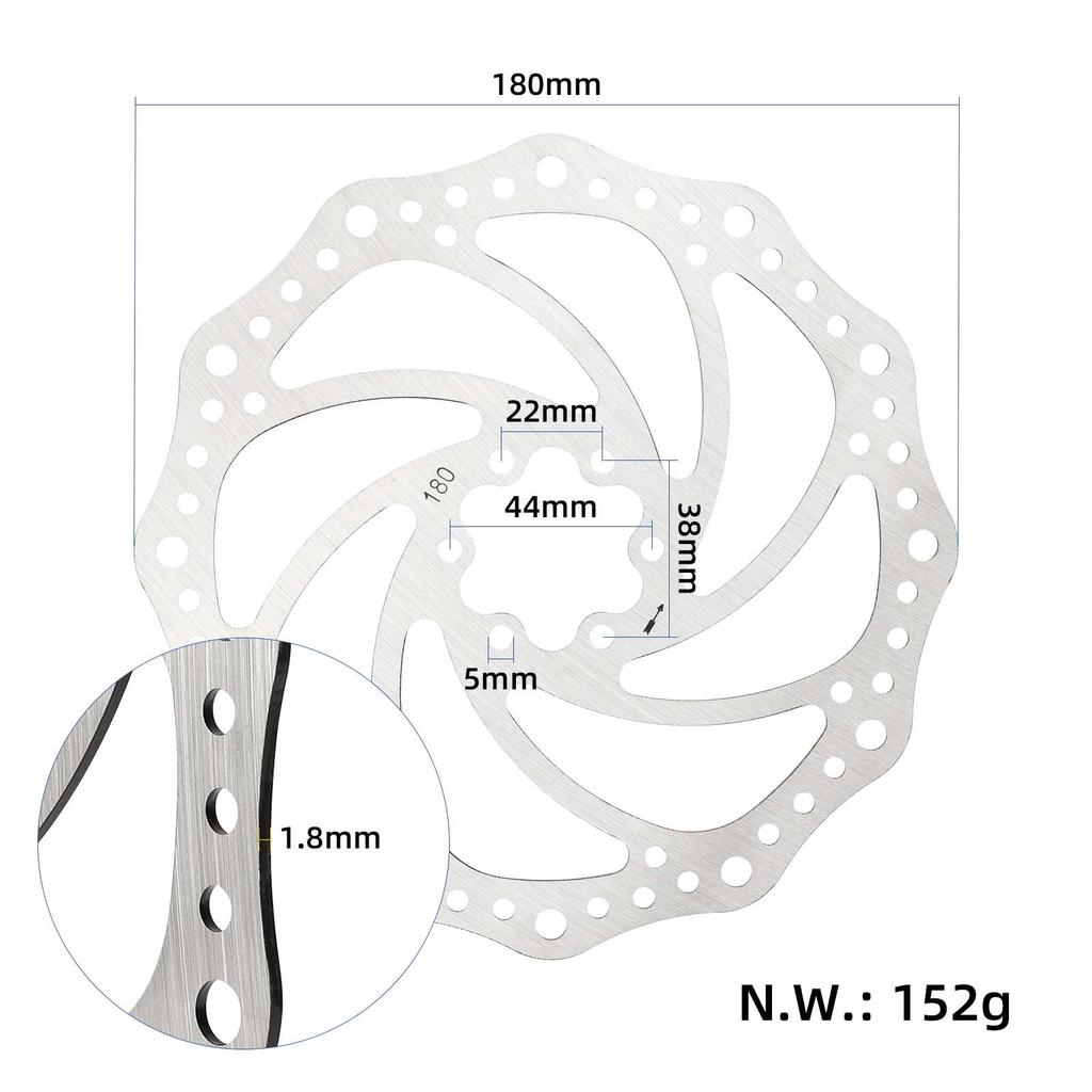 180mm brzdový kotouč s 6 otvory