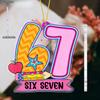 Acrylic Number 67 Back to School Hanging Ornament | Unique Six Seven Pendants, Drops & Finials - Ideal Gift for Friends, Classmates - No Electricity 