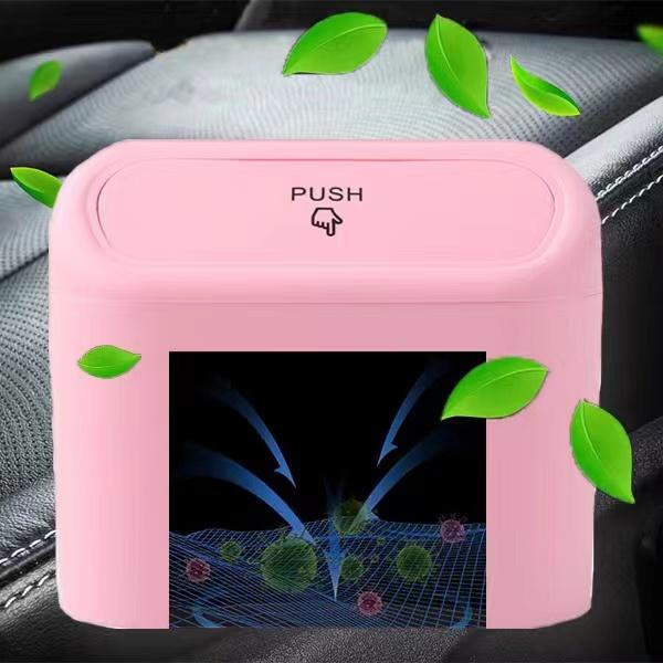 Spacious Car Trash Can with Lid, Durable PP Material, Garbage Bag for Vehicle Organization and Storage