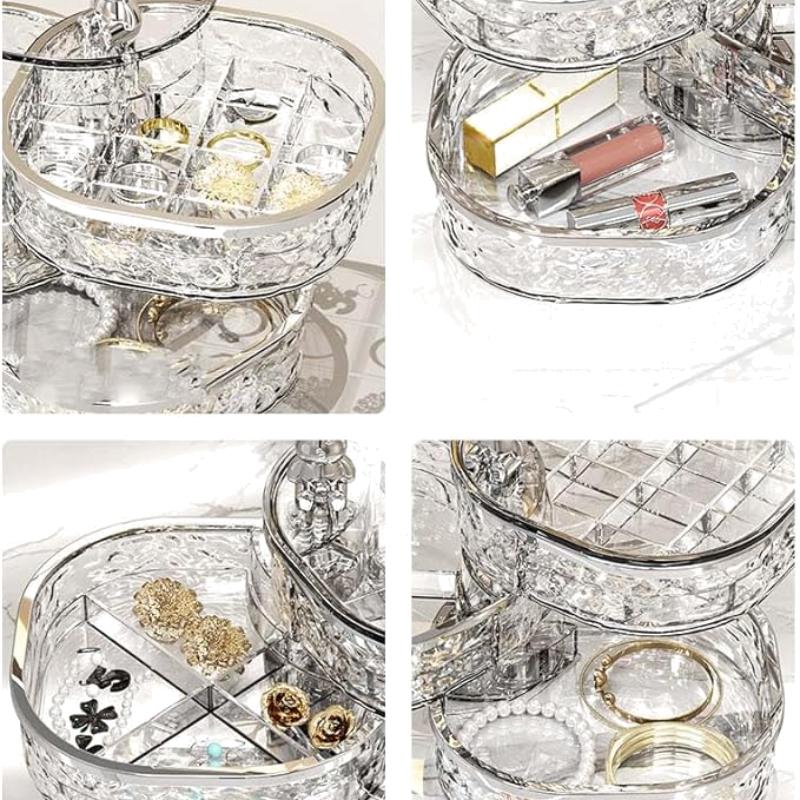 1pc 3 Tier Jewellery Organiser, 360 Rotating Jewellery Organiser , For Hairbands Earrings Rings Necklaces