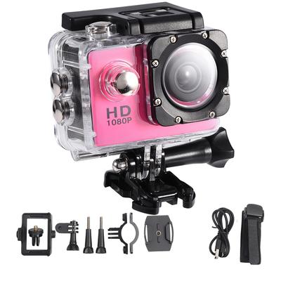 Waterproof Outdoor Cycling Sports Mini DV Action Camera Camcorder (Pink)