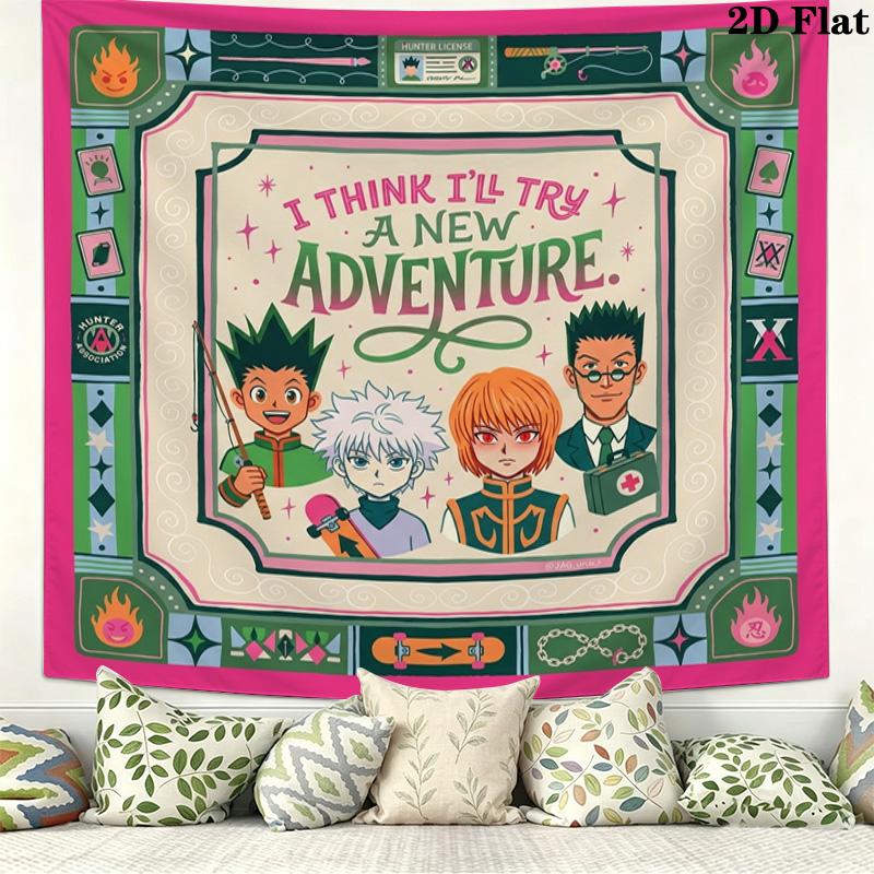 Hunter X Hunter Wall Tapestry Aesthetic Wall Hanging Printed Fabric Blanket Decorative Tapestries For Bedroom Living Room Home Decor