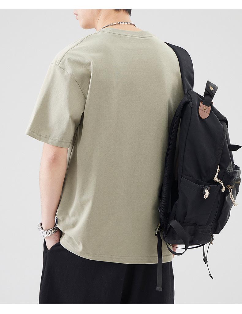 Men's 2025 Summer Cool Combed Cotton Ice Silk Loose Short Sleeve T-shirt