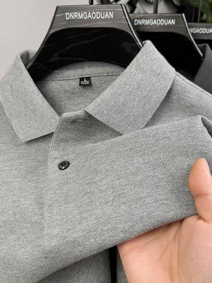 Men's Short-Sleeve Polo Shirt - Pure Cotton, Casual Lapel, Summer Top for Adults
