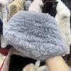 Rabbit Fur Scarf Double-Sided Knitted Real Fur Neck Warmer Women Winter Warm Neck Scarves Natural Fur Ring Scarves Winter Scarf