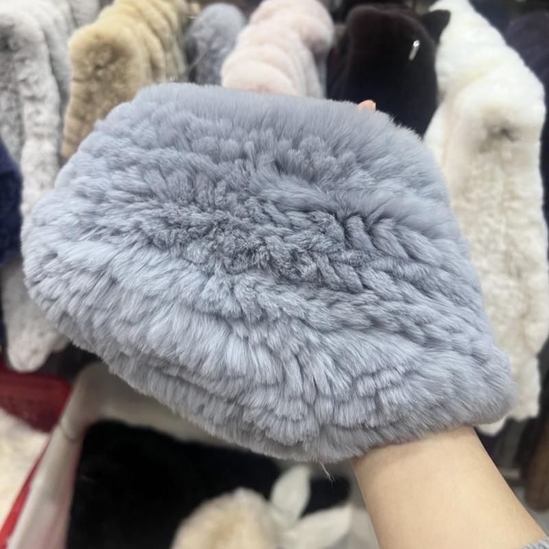 Rabbit Fur Scarf Double-Sided Knitted Real Fur Neck Warmer Women Winter Warm Neck Scarves Natural Fur Ring Scarves Winter Scarf