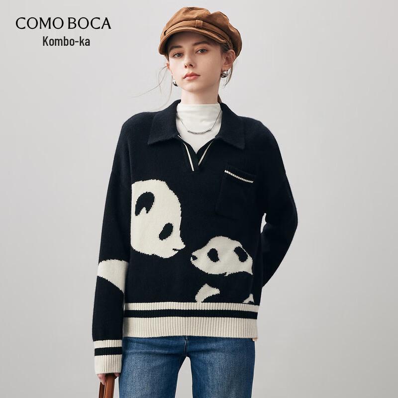 

Commong Boca Women s Panda Pattern Cashmere Sweater M