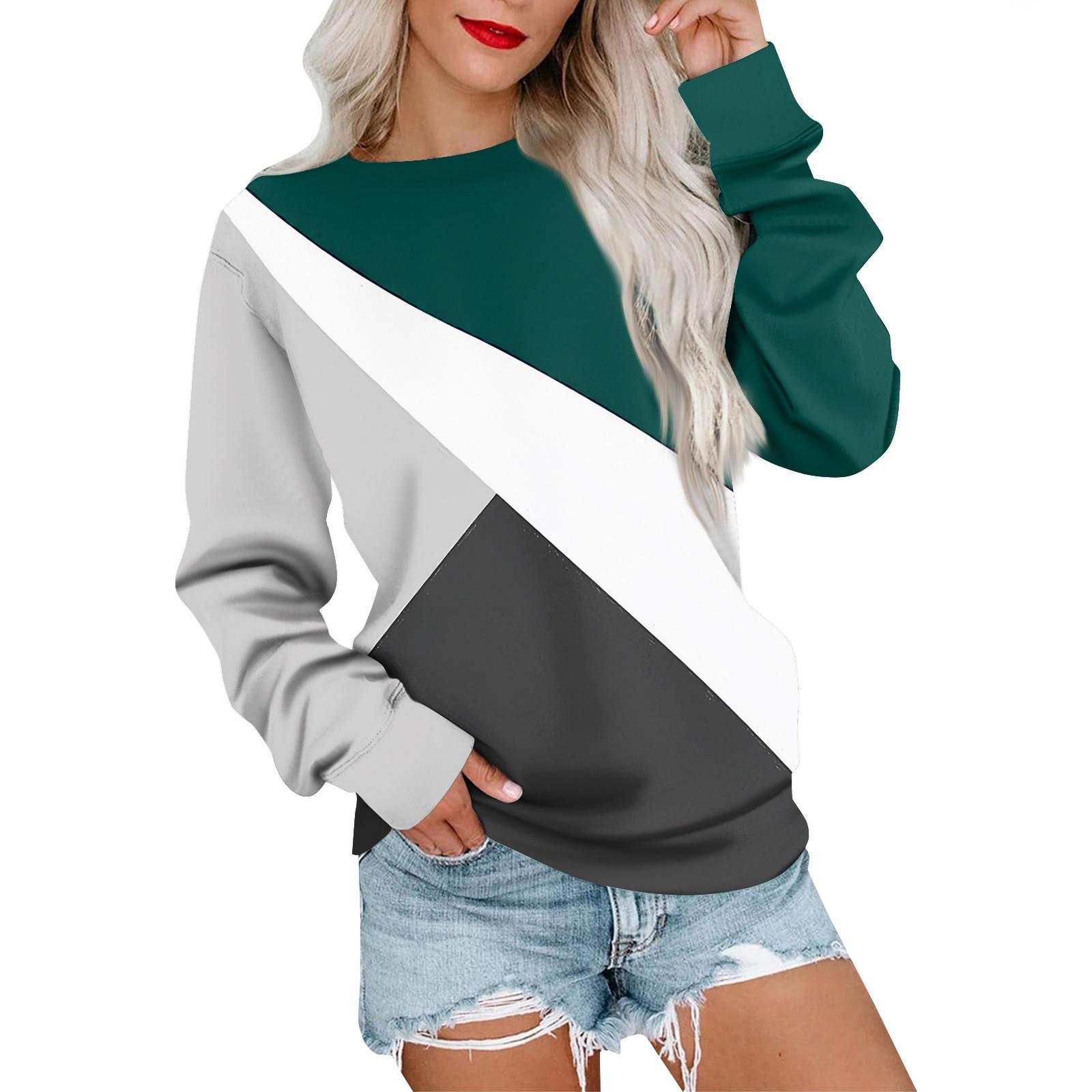 

Женская толстовка с принтом, повседневная удобная свободная легкая женская толстовка с длинным рукавом и круглым вырезом XXXL