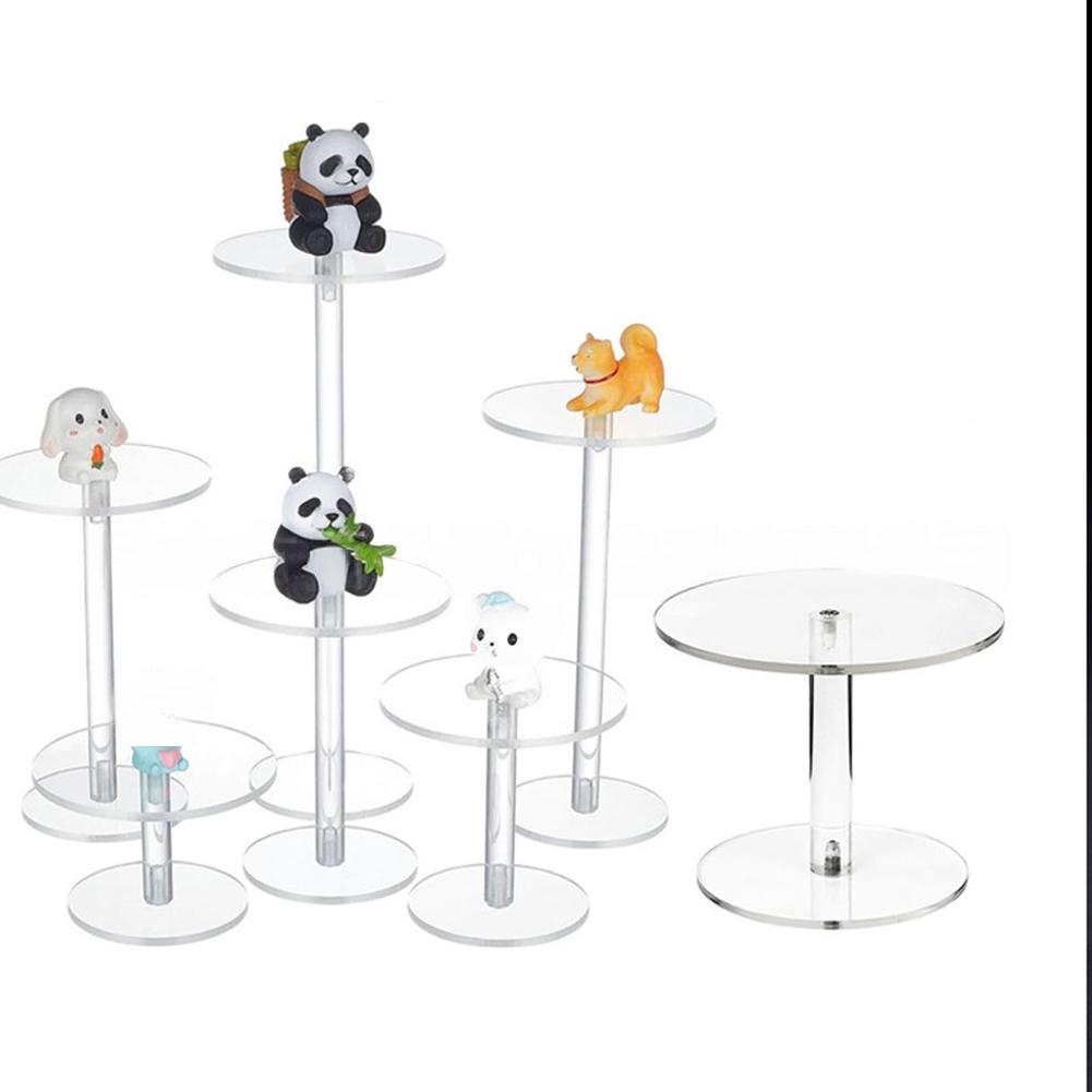Acrylic Round Display Risers Set Of 3, Clear Multi-Tier Stands For Jewelry, Small Gifts, Bakery And Retail Displays