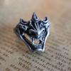 Vintage Silver Demon Devil Open Ring for Teen Young People Hip Hop Gothic Personality Party Anniversary Jewelry Present