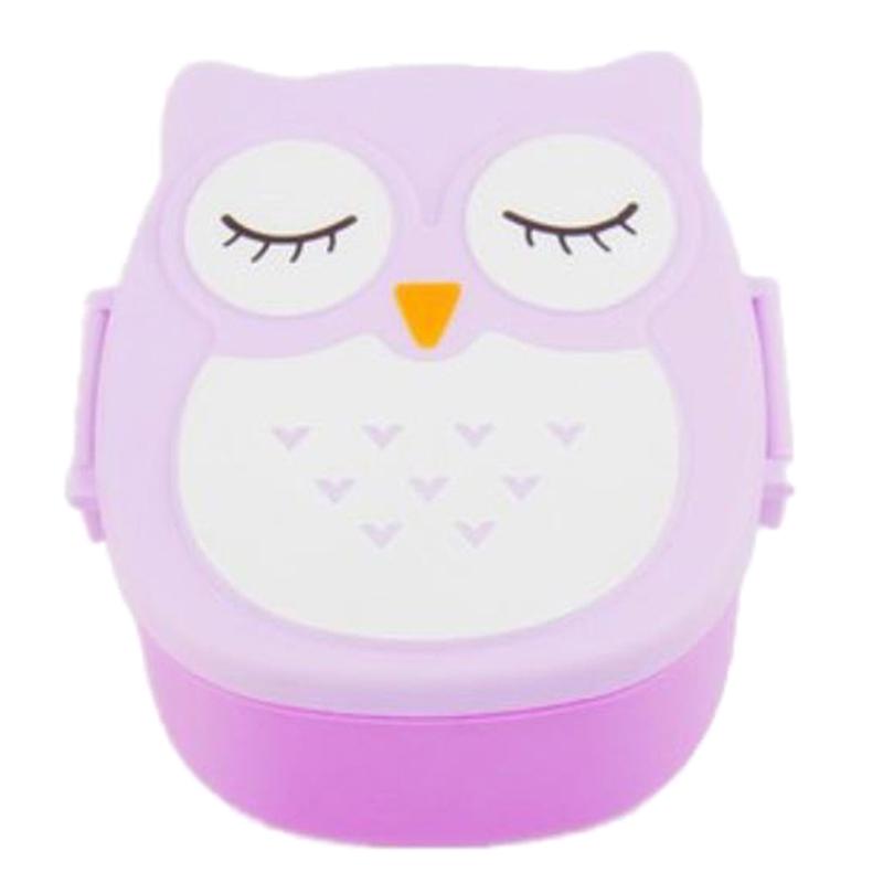 Мультфильм Сова Форма Bento Box Портативный Контейнер Для Пищевых Продуктов С Ложкой Для Уличного Использования фиолетовый 559₽