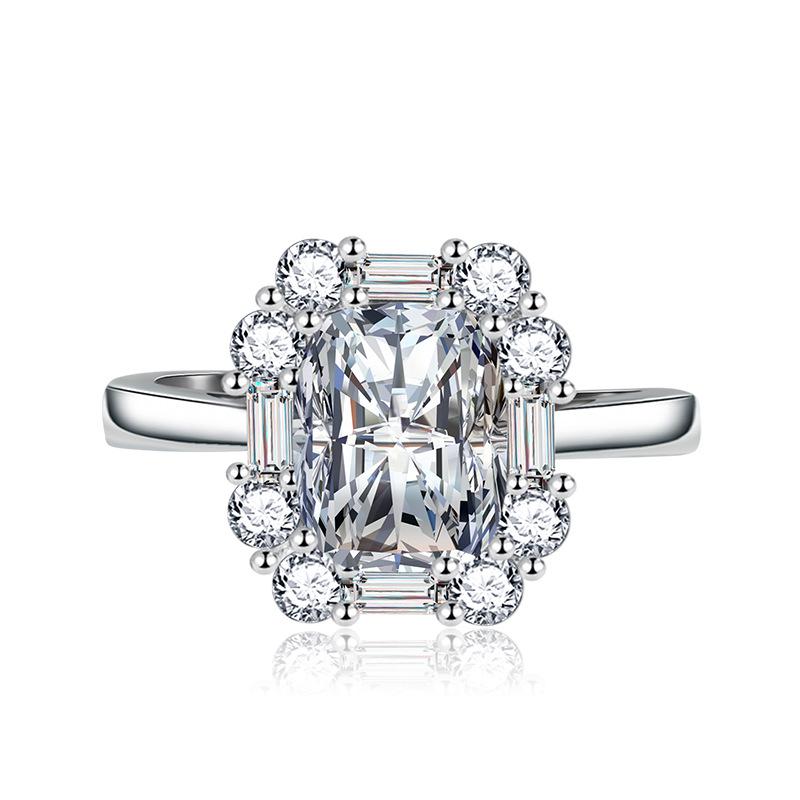 Lindon Classic Copper Alloy Zircon Ring Ladies Jewelry Wedding Promise Party Gift