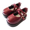 Mimori 14 Doll Shoes, BJD, MSD, MDD, Double Strap, Wide Variety of Colors (Red, Wine Red)