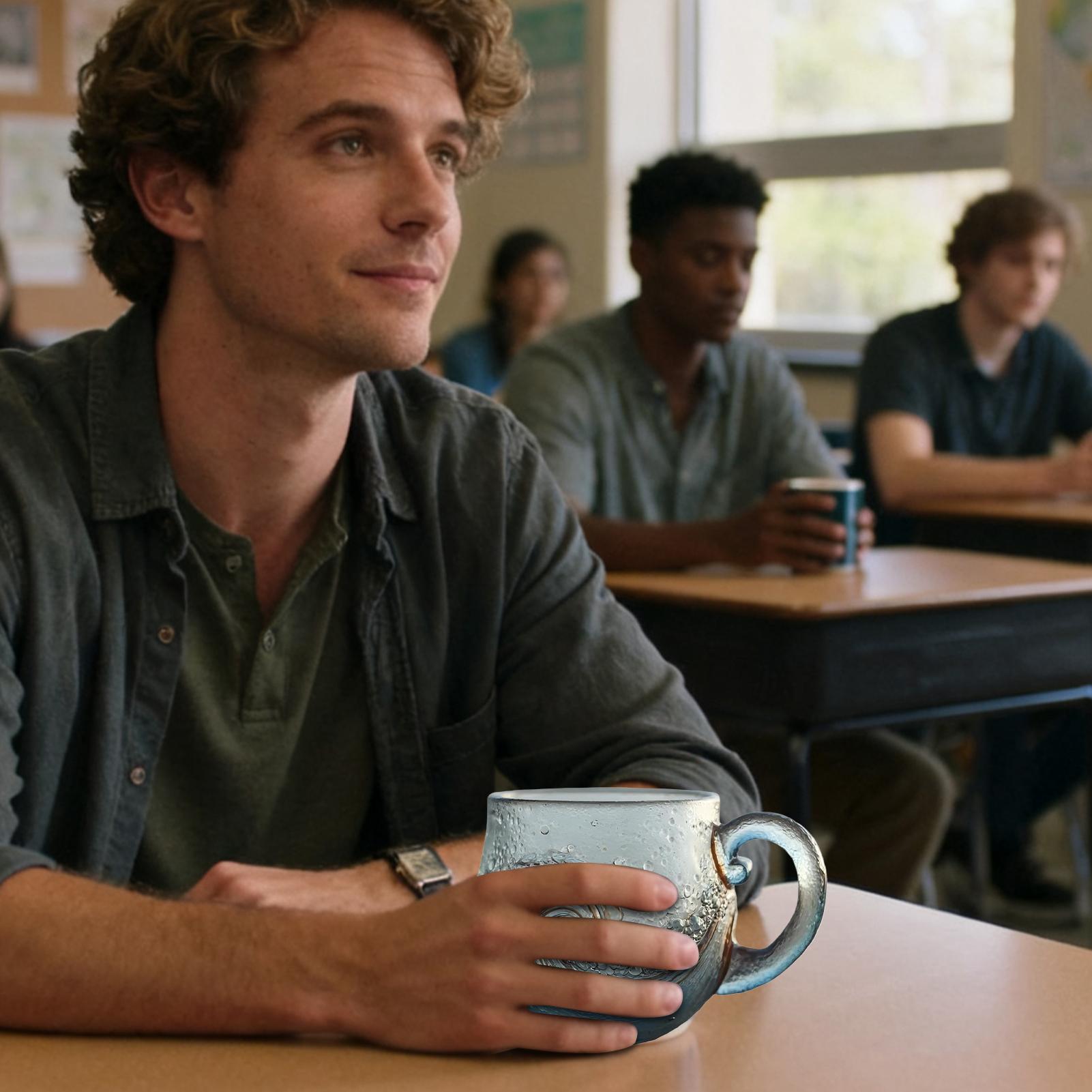 Beach Mug Sea Resin Wave Cup Unique Ocean Themed Coffee Cup Sea Theme Water Tea Cup Coffee Glass Mug for Workplace Travel Bar single attribute