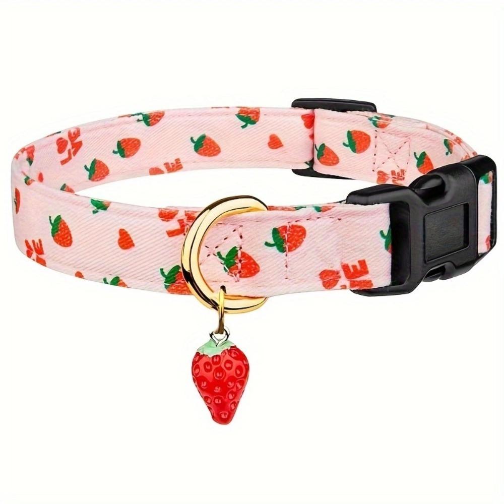 Soft Dog Strawberries Collar Fruit Print Cat Watermelon Collar Durable Pet Chain  Pet Accessories