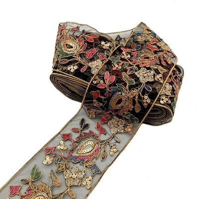 100 cm Retro auksiniai blizgučiai nėriniai papuošimai juostelės išsiuvinėtos nėrinių juostelės audinys šokių suknelių krepšys „pasidaryk pats“ siuvimo priedai