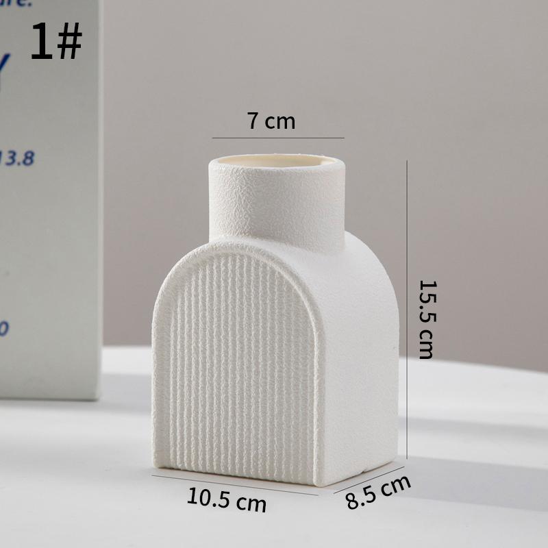 Nordic Flower Vase Pure White Imitation Ceramic Vase Hydroponic Creative Home Decor Artistic Desktop Ornament Mother'S Day Gifts