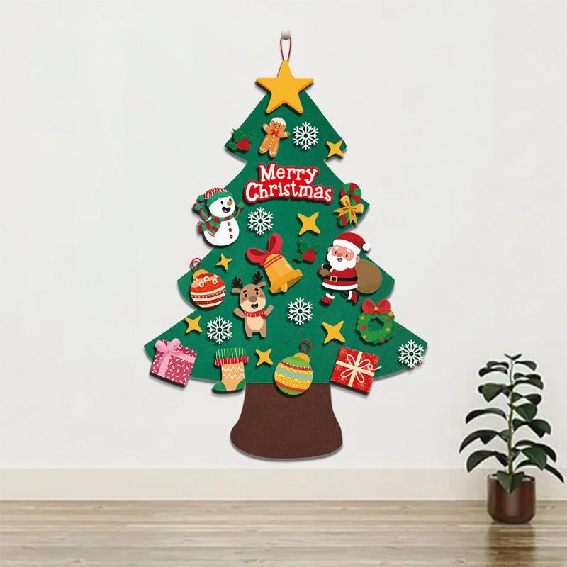 DIY Self-Adhesive Felt Christmas Tree Ornament - Wholesale Party Decoration Supply, Kids Handcraft Material Kit for Holiday Fun