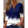 Summer Women's Short Sleeve Zipper T-Shirt