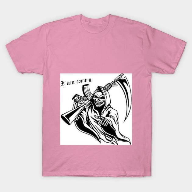 T-Shirt Damen Ein Geist mit Waffe Ich komme Harajuku Print Kawaii T-Shirt Sommer Kurzarm Damen T-Shirt Top Tee