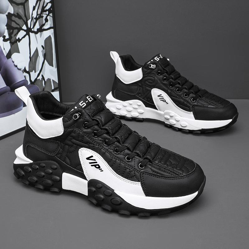 Scarpe da ginnastica da uomo con suola spessa, scarpe da uomo alla moda, scarpe vulcanizzate versatili, scarpe da corsa all'aperto con lacci, antiscivolo, Zapatillas De Hombre
