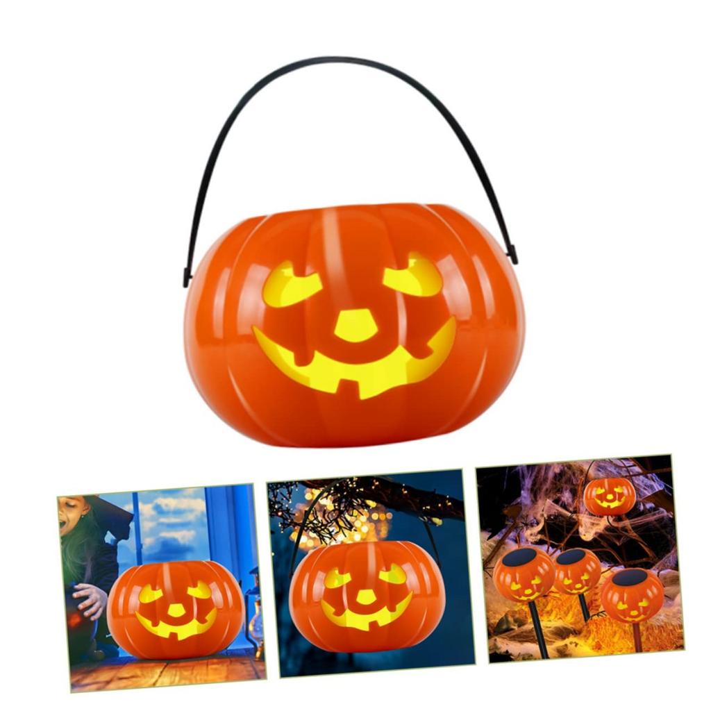 Pumpkin Flame Lights, Outdoor Garden Stake and Hanging Decor, Flickering LED for Halloween Fall Festive