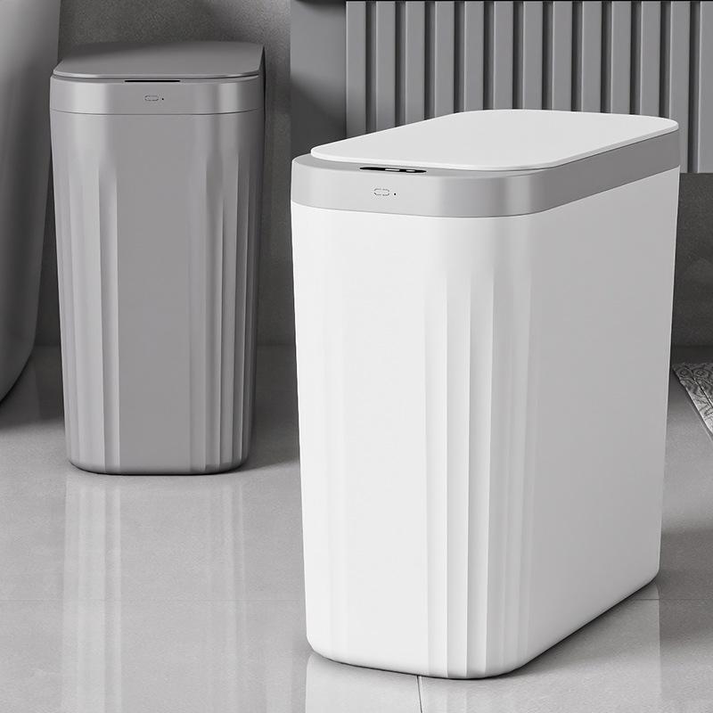 Smart Large-Capacity Trash Can with Lid for Bathroom, Toilet, Kitchen, and Living Room