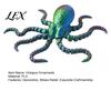 Flexible Plastic Octopus 3D Printed Sea Animal Fidget Toy, Articulated Tentacle Figurine, Stress Relief Toy Desktop Decoration with Movable Joints for