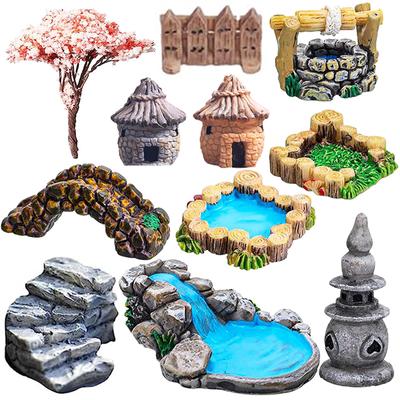 Miniaturowy krajobraz wróżki akcesoria ogrodowe miniaturowa latarnia morska studnia most domki ozdoba DIY miniaturowy ogród dekoracja
