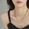 Trendy Three Layer Gold Necklace Fashion Layered Neck Chain Accessory for Women Everyday Wear Neckchain Accessories